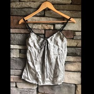 Express Silk Silver & Black Cami Top-Size 4 (GUC)